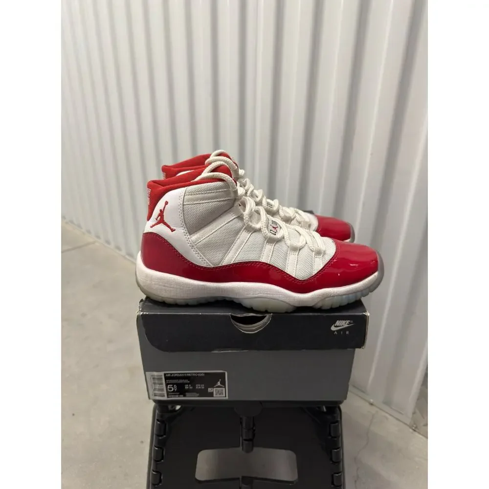 Nike Air Jordan 11 Cherry White Black 2022 Size 5.5Y GS - 378038-116